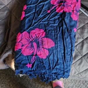 Tropical Pink Floral Swim Sarong